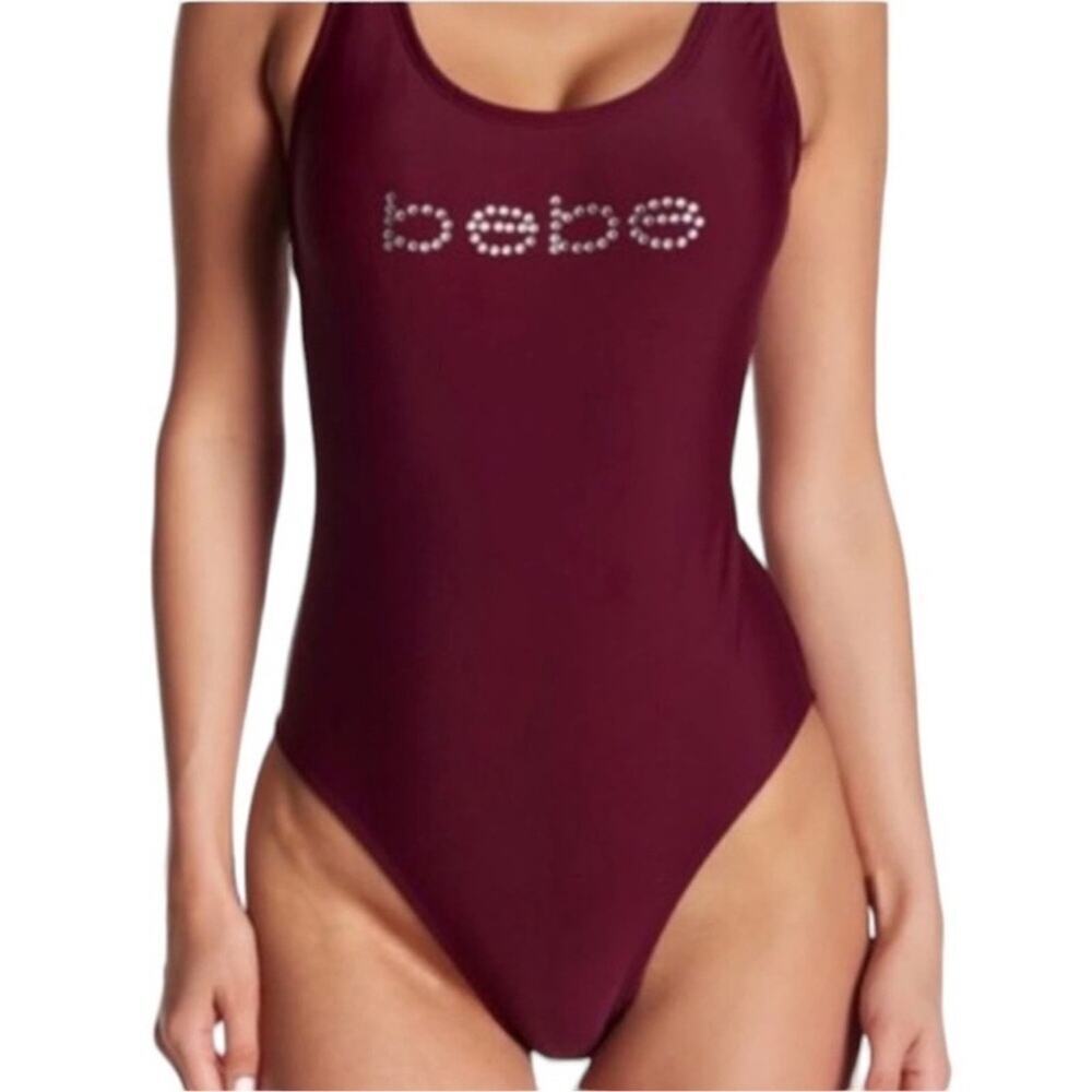 Bebe One Piece Rhinestone Swim Suit Size L